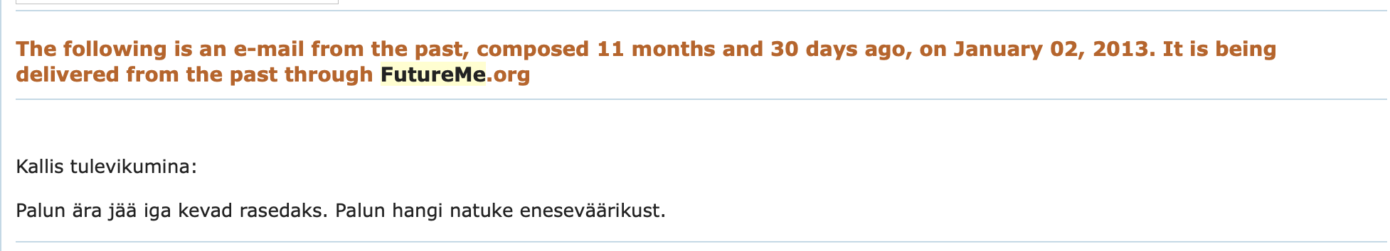 kallis tulevikumina…