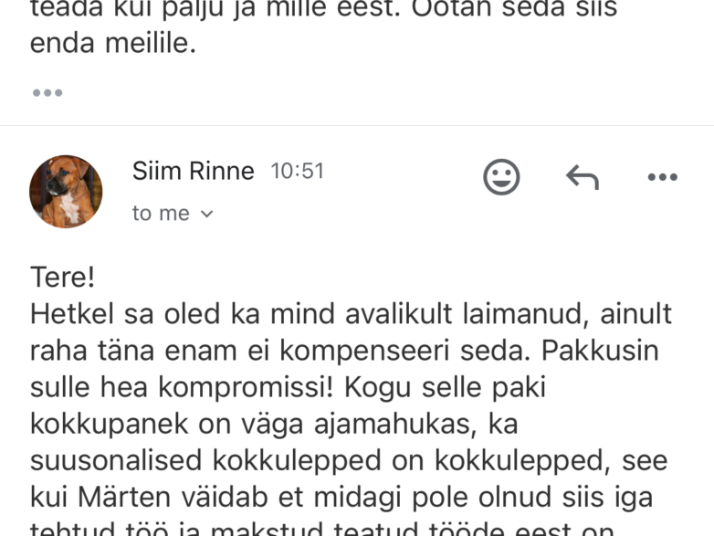 Decora vastus, avaldus politseisse ja vestlused ilma ajuta inimesega